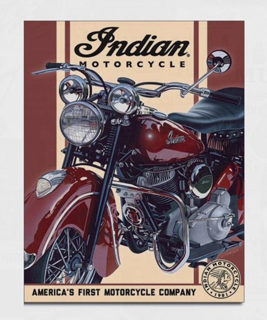 Tin Sign Indian Chief Red image 0